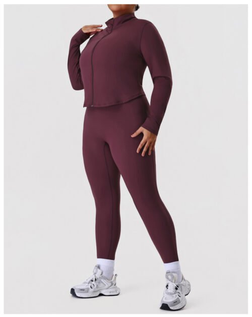 Plus Size Nude Feel Body Shaping Yoga Set – High Elastic Fit