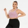 Plus Size Mesh Stitching Shockproof Push-Up Sports Bra