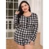 Plus Size Long Sleeve Pajama Jumpsuit for Women