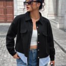 Plus Size Patchwork Stripe Short Fashion Jacket