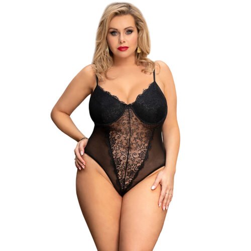 Plus Size Sexy Lace Sling Jumpsuit Lingerie Pajamas