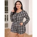 Plus Size Long Sleeve Pajama Jumpsuit for Women