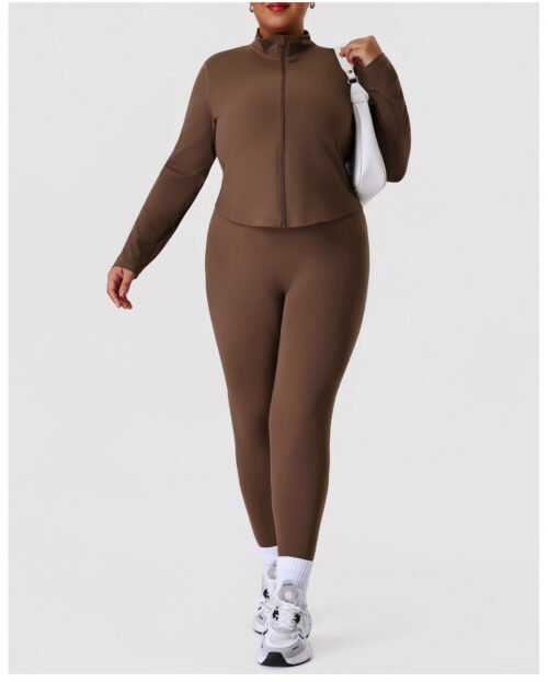 Plus Size Nude Feel Body Shaping Yoga Set – High Elastic Fit