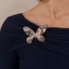 Off Shoulder Butterfly Brooch Slim Fit Top