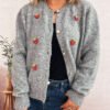 Strawberry Jacquard Knitted Cardigan
