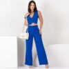Solid Color Sleeveless Cropped Two Piece Casual Set