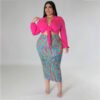 Plus Size Strap Top Hip Skirt Spring Two-Piece Set
