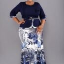 Plus Size Seasonal Top and Skirt Two-Piece Outfit