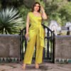 Plus Size Satin Off-Shoulder Straight-Leg Party Jumpsuit
