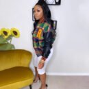 Plus Size Embroidered Faux Leather Varsity Jacket