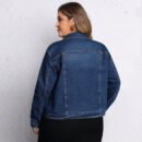 Classic Plus Size Long Sleeve Denim Coat