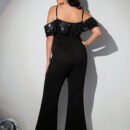 Plus Size Sexy Sequined Patchwork Slim-Fit Jumpsuit