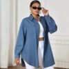 Stylish Plus Size Loose-Fit Denim Shacket