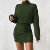 Elegant Autumn Winter Slim Intellectual Mini Dress