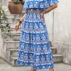 Women’s Off-Shoulder Crop Top & Maxi Skirt Summer Set