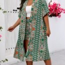 Plus Size Floral Print Elegant Holiday Three-Piece Set