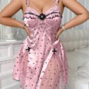Plus Size Deep V Backless Nightdress – Sexy Elegance