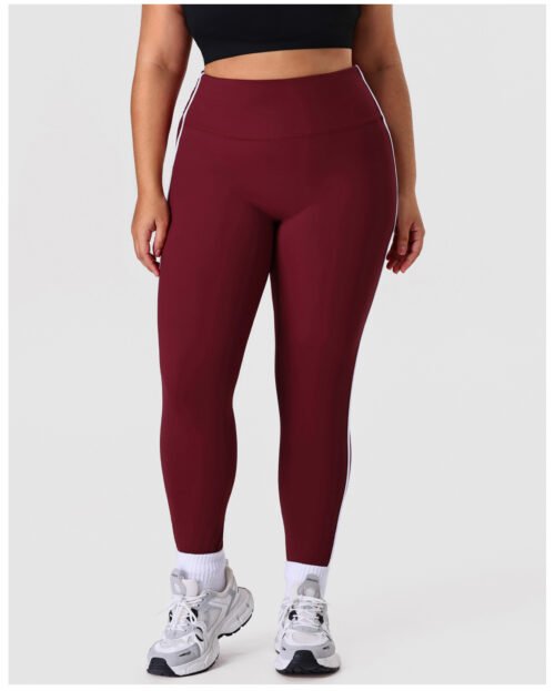 Plus Size Side Stripe Peach Hip Yoga Leggings – High Elastic Fit