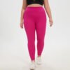 Plus Size High Waist Peach Cropped Yoga Pants – Stretch Nude Feel