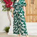 Plus Size Sexy Bow Lace-Up High Waist Jumpsuit – Summer Style