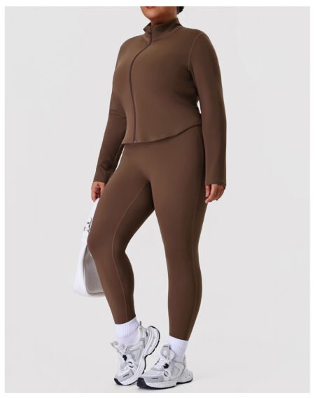 Plus Size Nude Feel Body Shaping Yoga Set – High Elastic Fit