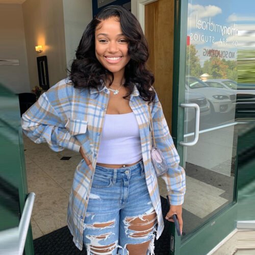 Plus Size Woolen Collared Button Pocket Coat