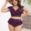 Plus Size Flounced Polka Dot Bikini – Playful & Sexy