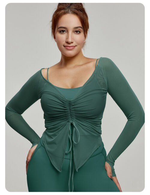 Plus Size Long Sleeve Abdominal Shaping Yoga Blouse