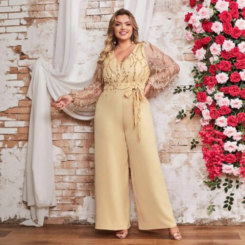 Plus Size Spring Summer Casual Jumpsuit for Women