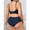 Plus Size Seamless Lace Bra & High-Waist Underwear Set