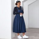 Plus Size Slimming Large Hem Suspender Maxi Dress