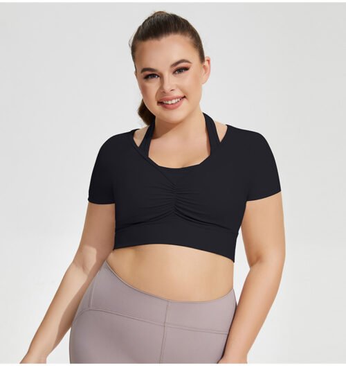 Plus Size Halter Neck Sexy Yoga Workout Top