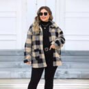 Plus Size Thickened Plaid Fleece Coat with Turn-Down Collar