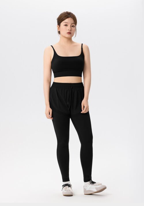 Plus Size Fixed Cup Spaghetti Strap Yoga Bra Vest