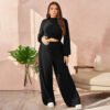 Plus Size Casual Sports Two-Piece Suit – Comfortable & Slimming Autumn-Winter Set