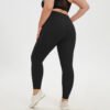 Plus Size High Waist Peach Cropped Yoga Pants – Stretch Nude Feel