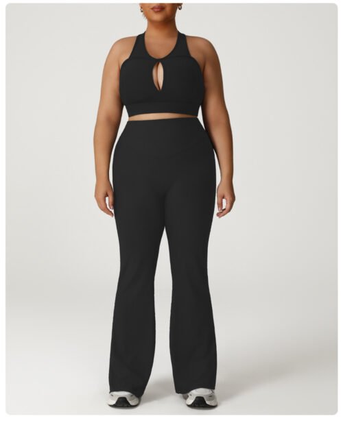 Plus Size High Waist Belly Control Yoga Set – Summer Fitness Wear