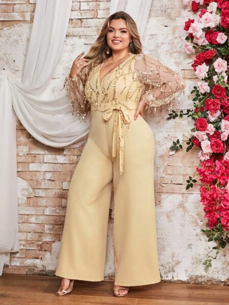 Plus Size Spring Summer Casual Jumpsuit for Women