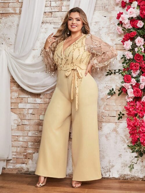 Plus Size Spring Summer Casual Jumpsuit for Women