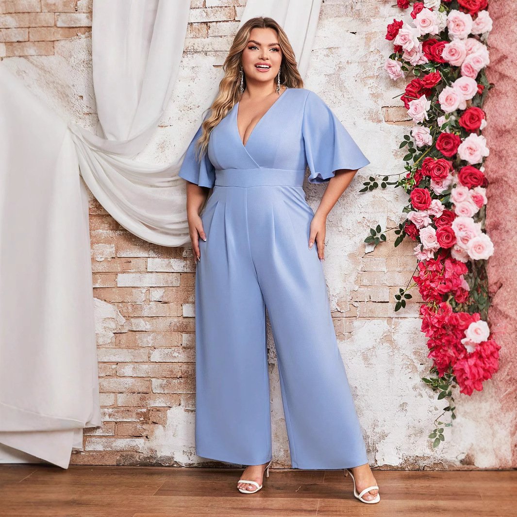 Plus Size Simple Elegant Pants Jumpsuit for Spring & Summer