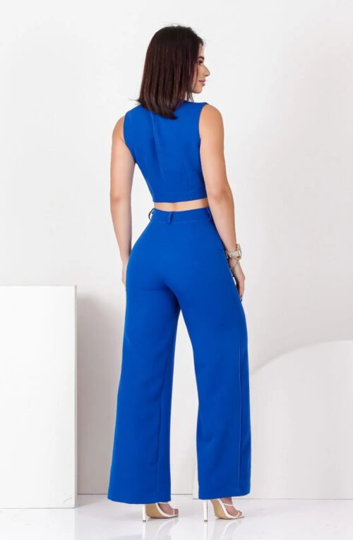Solid Color Sleeveless Cropped Two Piece Casual Set