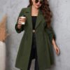Plus Size Simple Elegant Solid Color Mid-Length Coat