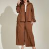 Plus Size Elegant Casual Loose Two-Piece Suit for Spring & Autumn