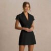 Women’s Deep V Plunge Blazer Dress – Autumn Winter Office Chic