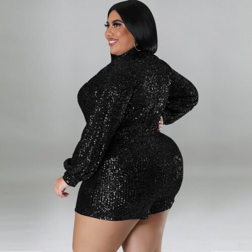 Plus Size Sequin Party Romper – Glam Evening Wear