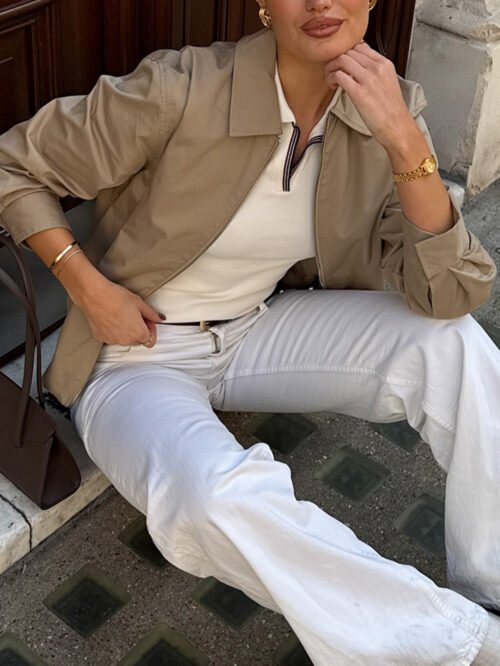 Elegant Faux Leather Short Zipper Coat for Women