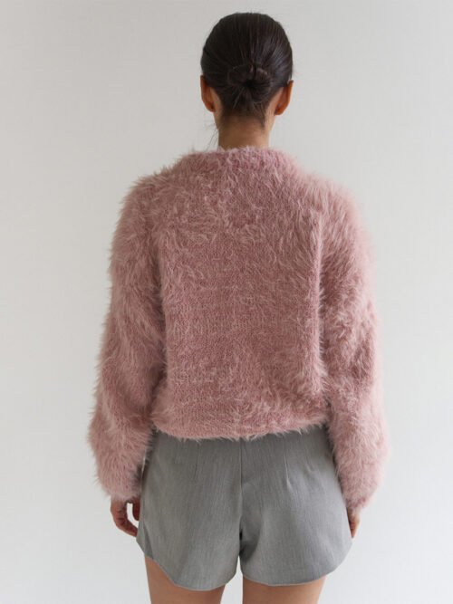 Soft Mink-Like Knitted Sweater Cardigan