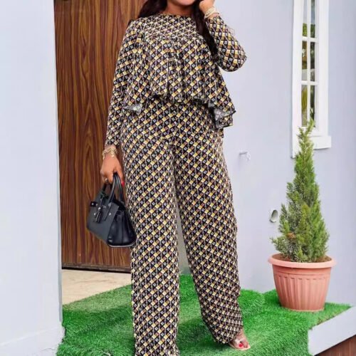 Black & Mustard Geo Print