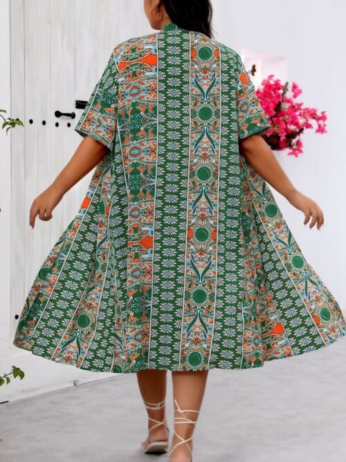Plus Size Floral Print Elegant Holiday Three-Piece Set