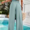 Spring Summer Solid Color Loose Wide Leg Trousers for Women